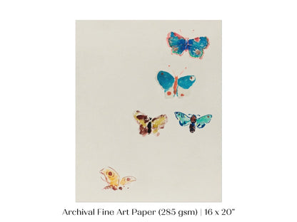 Five Butterflies | P33 - Single Art Prints - Piccolo Fiore Prints