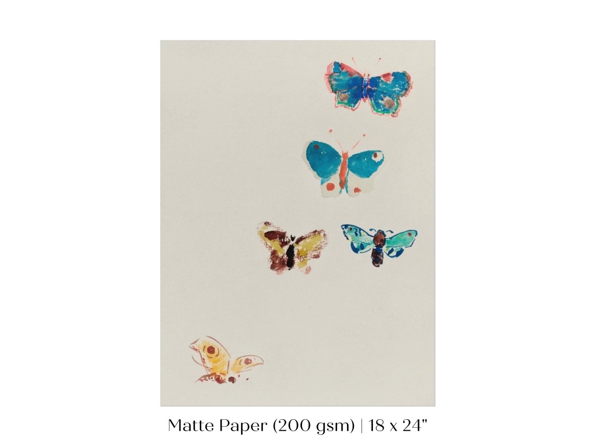 Five Butterflies | P33 - Single Art Prints - Piccolo Fiore Prints