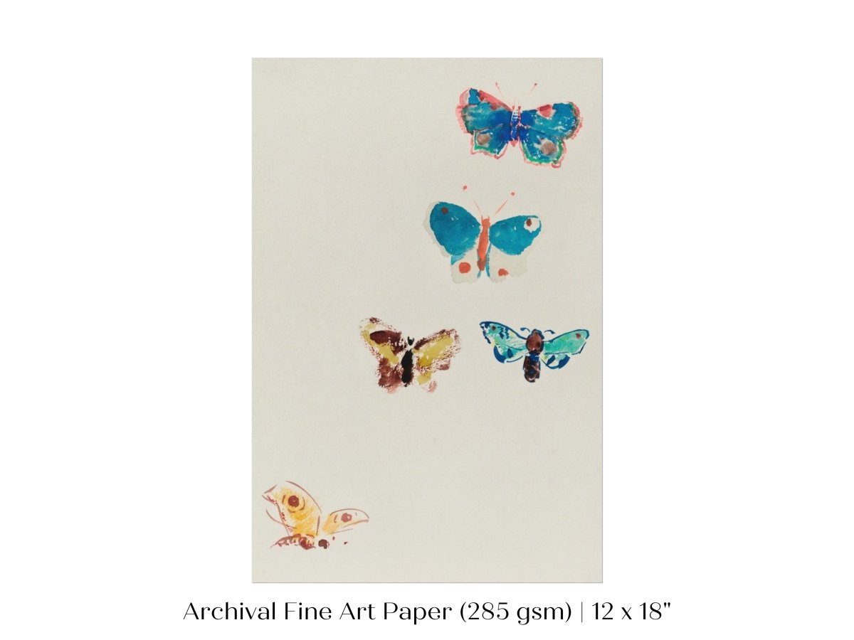 Five Butterflies | P33 - Single Art Prints - Piccolo Fiore Prints