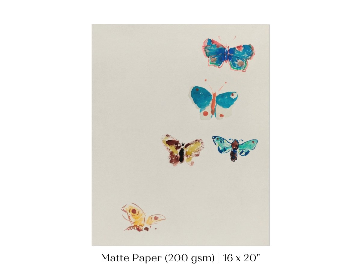 Five Butterflies | P33 - Single Art Prints - Piccolo Fiore Prints