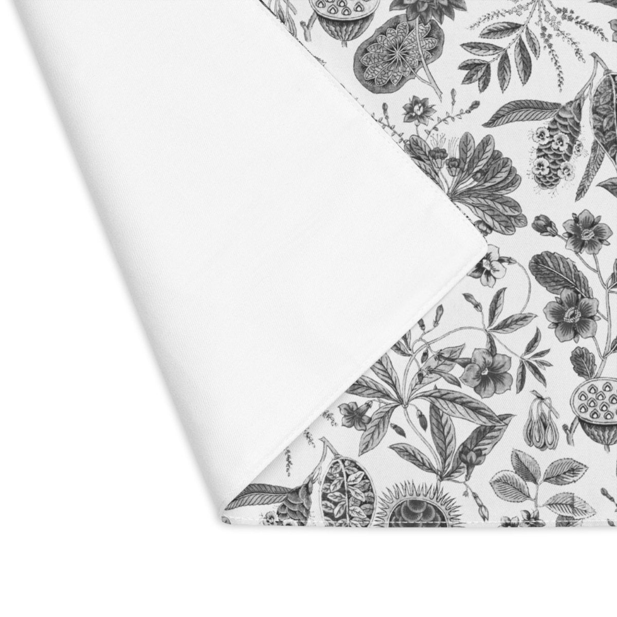 Flora in Black and White | Placemat - Cotton Twill Placemat - Piccolo Fiore Prints