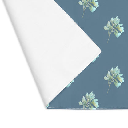 Flower Head in Teal | Placemat - Cotton Twill Placemat - Piccolo Fiore Prints