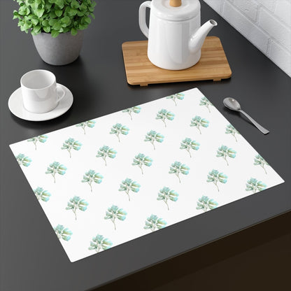 Flower Head in White | Placemat - Cotton Twill Placemat - Piccolo Fiore Prints