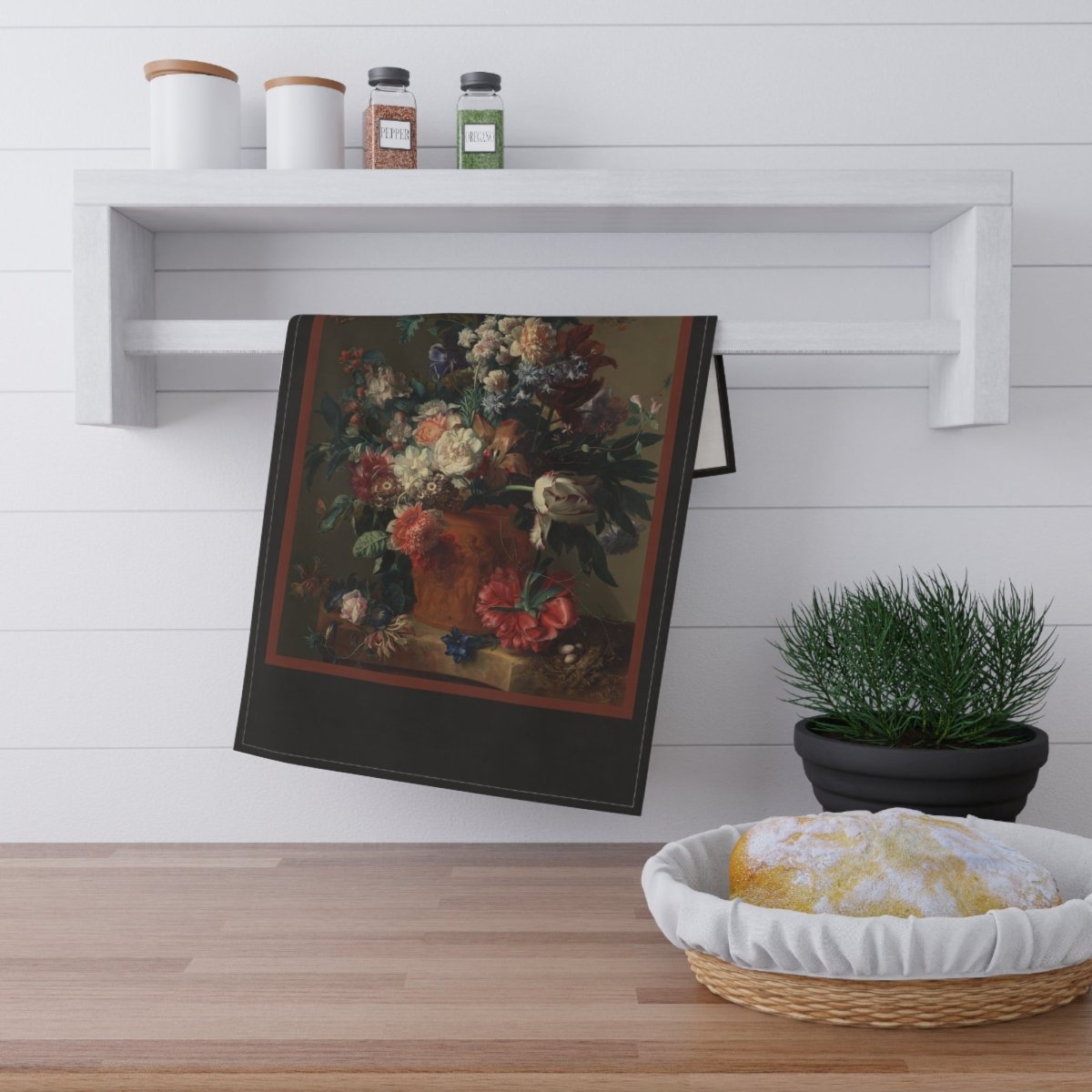 Flowers in Terracotta Pot | Tea Towel - Tea Towel - Piccolo Fiore Prints