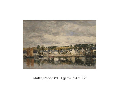 French Village by A River | P124 - Single Art Prints - Piccolo Fiore Prints