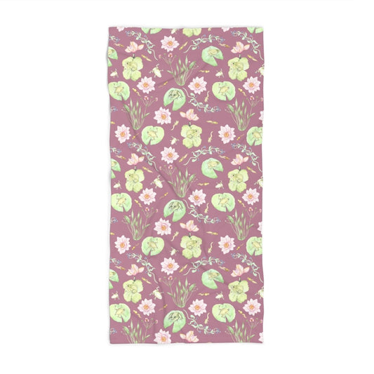 Frog Pond Evolution in Dusky Pink | Beach Towel - Beach Towel - Piccolo Fiore Prints