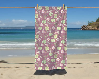 Frog Pond Evolution in Dusky Pink | Beach Towel - Beach Towel - Piccolo Fiore Prints