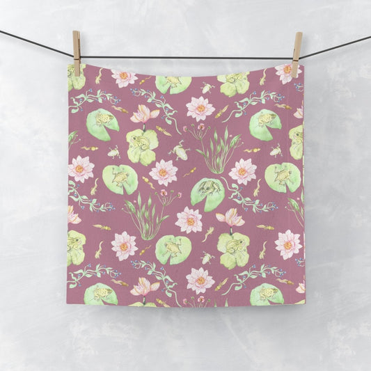 Frog Pond Evolution in Dusky Pink | Face Towel - Face Towel - Piccolo Fiore Prints