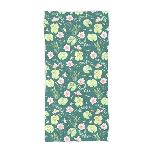 Frog Pond Evolution in Green | Beach Towel - Beach Towel - Piccolo Fiore Prints