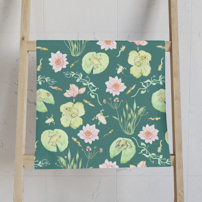 Frog Pond Evolution in Green | Hand Towel - Hand Towel - Piccolo Fiore Prints