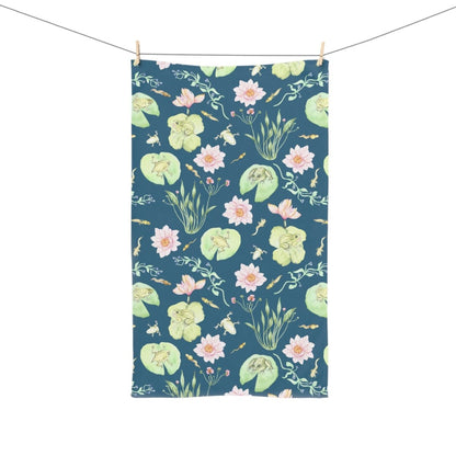 Frog Pond Evolution in Teal | Hand Towel - Hand Towel - Piccolo Fiore Prints
