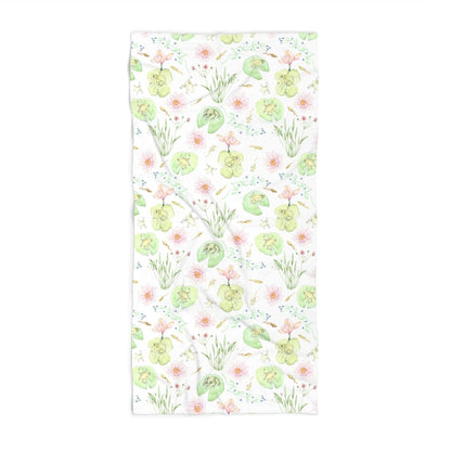 Frog Pond Evolution in White | Beach Towel - Beach Towel - Piccolo Fiore Prints