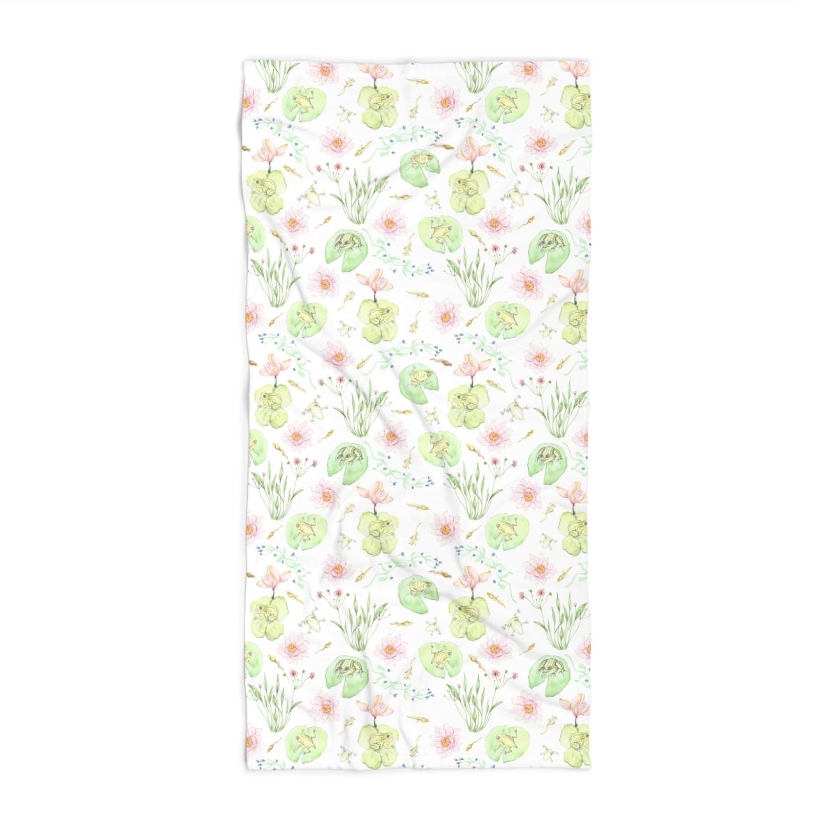 Frog Pond Evolution in White | Beach Towel - Beach Towel - Piccolo Fiore Prints