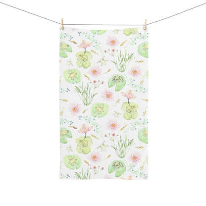 Frog Pond Evolution in White | Hand Towel - Hand Towel - Piccolo Fiore Prints