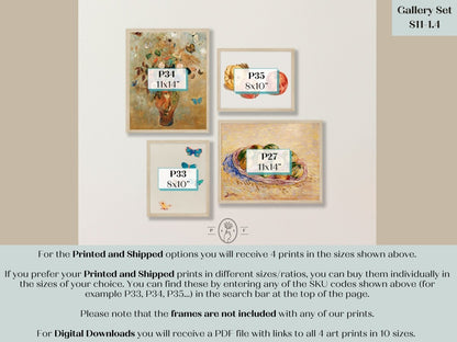 Fruit, Flowers and Butterflies | Gallery Wall Set | 4 Prints | S11 - 1.4 - Gallery Wall Set - Piccolo Fiore Prints