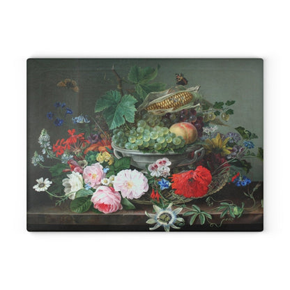 Fruit, Flowers and Corn | Glass Chopping Board - Glass Chopping Board - Piccolo Fiore Prints