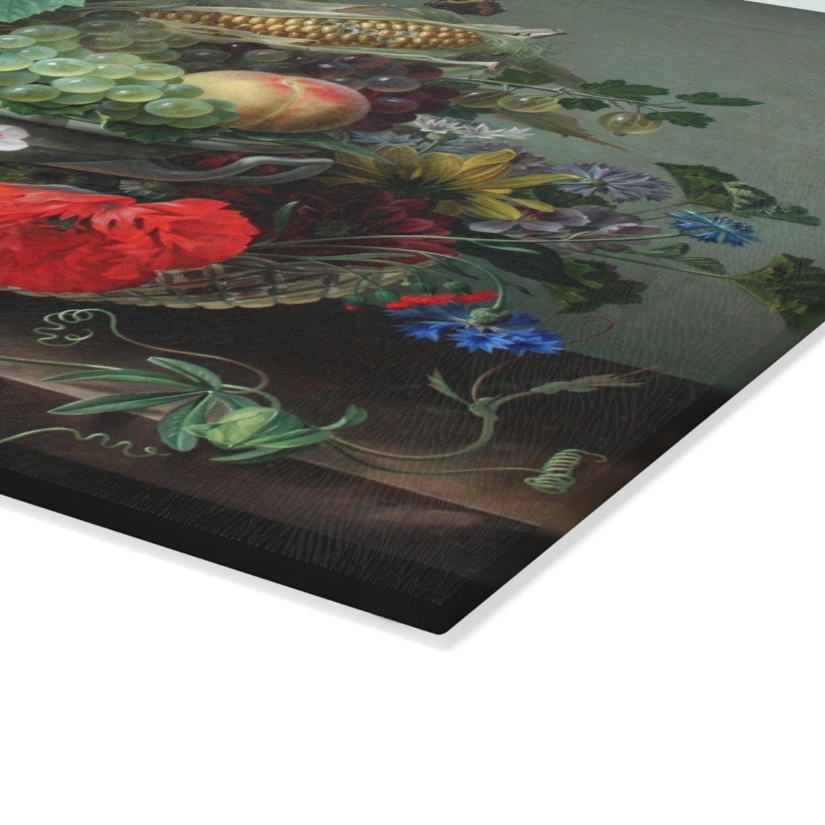 Fruit, Flowers and Corn | Glass Chopping Board - Glass Chopping Board - Piccolo Fiore Prints