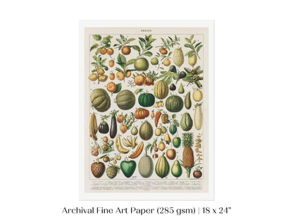 Fruits and Vegetables Chart | P396 - Single Art Prints - Piccolo Fiore Prints