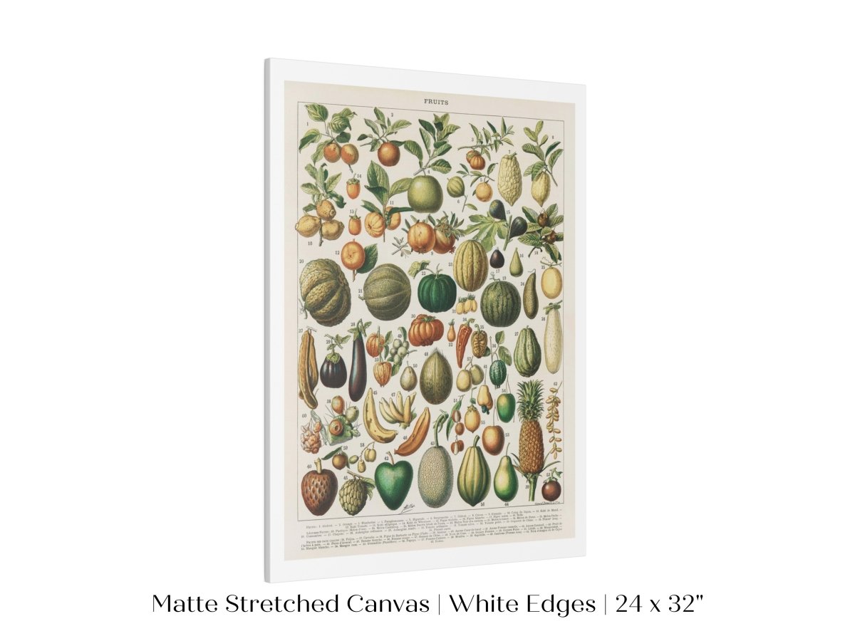 Fruits and Vegetables Chart | P396 - Single Art Prints - Piccolo Fiore Prints