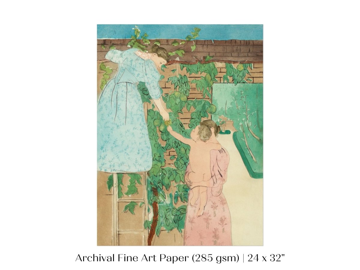 Gathering Fruit | P148 - Single Art Prints - Piccolo Fiore Prints
