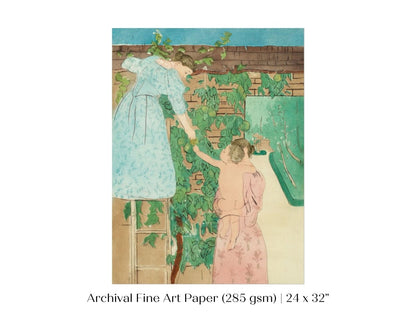 Gathering Fruit | P148 - Single Art Prints - Piccolo Fiore Prints