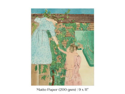 Gathering Fruit | P148 - Single Art Prints - Piccolo Fiore Prints