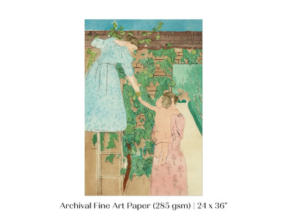 Gathering Fruit | P148 - Single Art Prints - Piccolo Fiore Prints