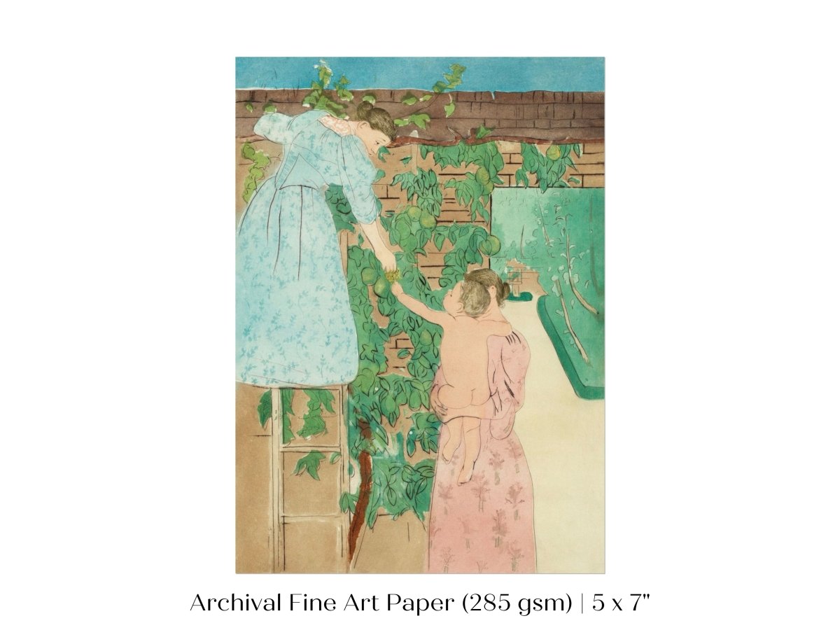 Gathering Fruit | P148 - Single Art Prints - Piccolo Fiore Prints
