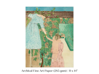 Gathering Fruit | P148 - Single Art Prints - Piccolo Fiore Prints