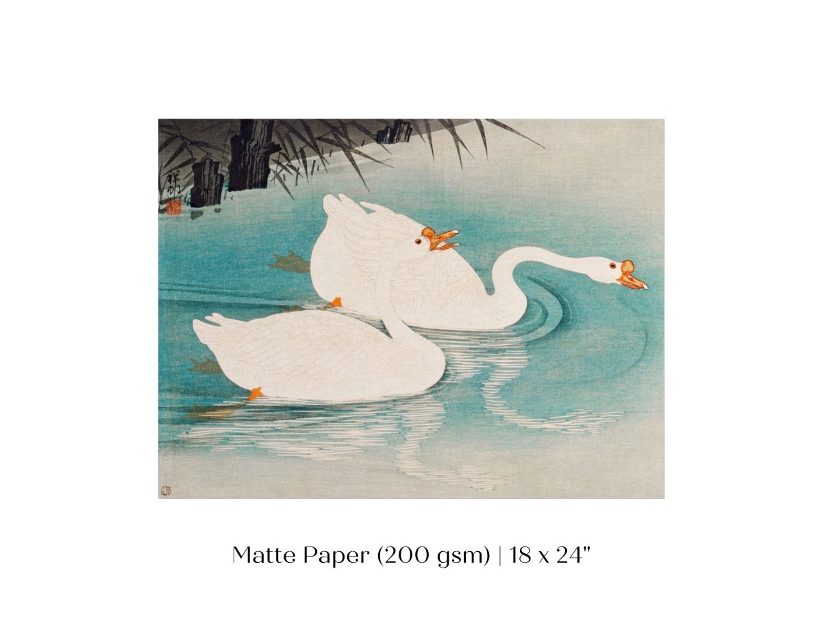 Geese Amid Reeds | Vintage Japanese Art | P353 - Single Art Prints - Piccolo Fiore Prints