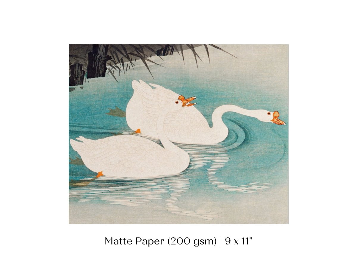 Geese Amid Reeds | Vintage Japanese Art | P353 - Single Art Prints - Piccolo Fiore Prints