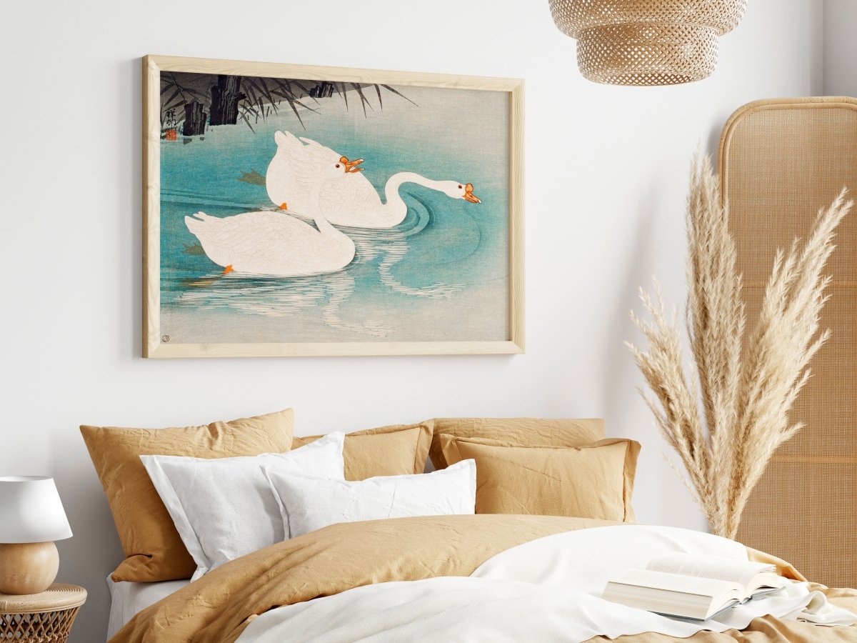 Geese Amid Reeds | Vintage Japanese Art | P353 - Single Art Prints - Piccolo Fiore Prints