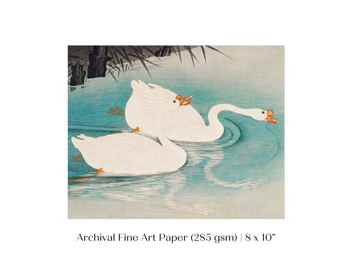 Geese Amid Reeds | Vintage Japanese Art | P353 - Single Art Prints - Piccolo Fiore Prints