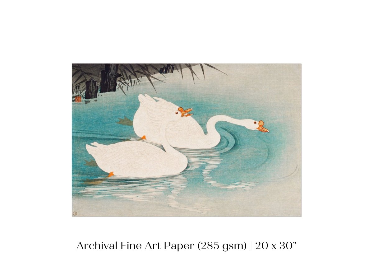 Geese Amid Reeds | Vintage Japanese Art | P353 - Single Art Prints - Piccolo Fiore Prints