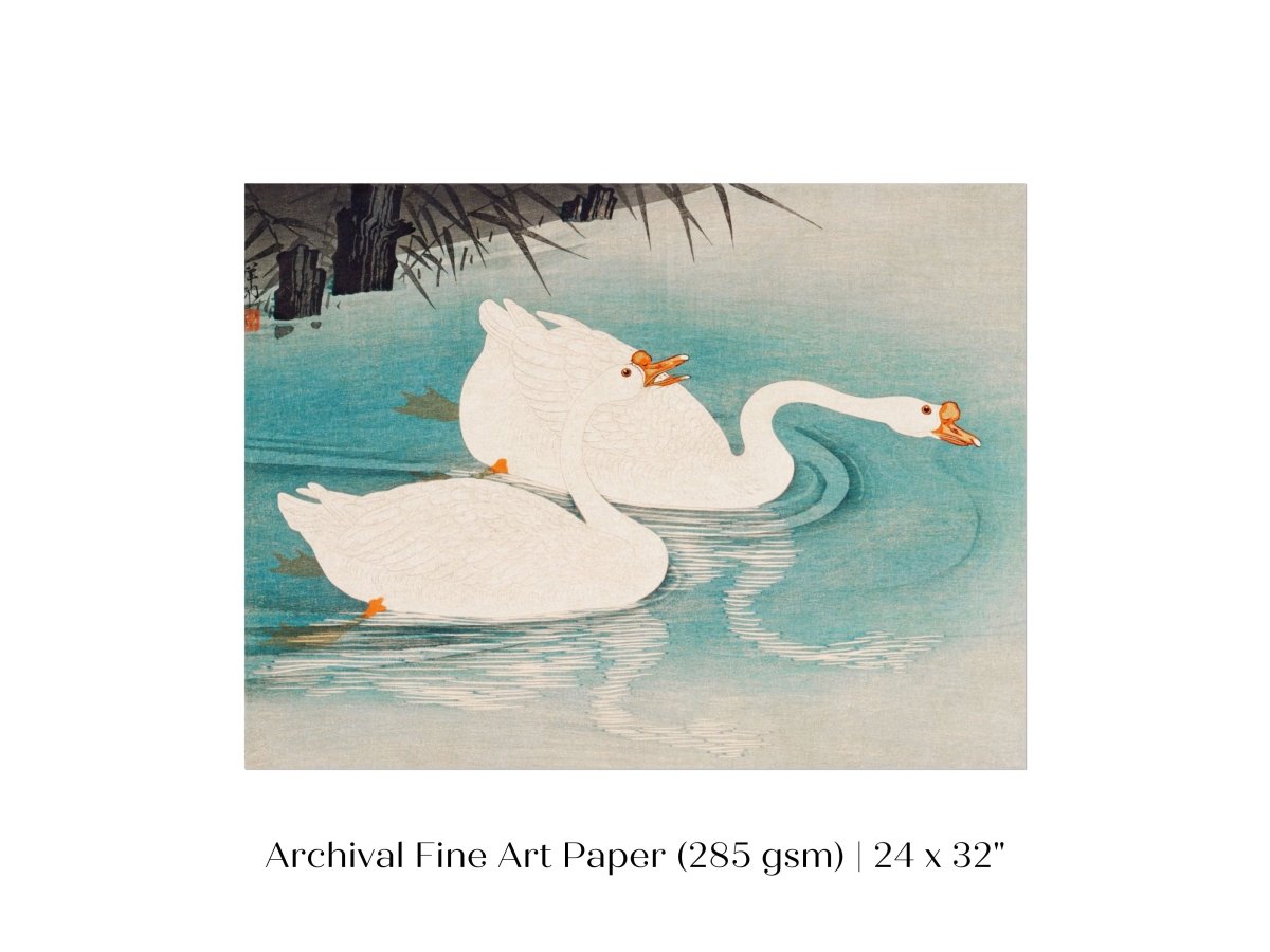 Geese Amid Reeds | Vintage Japanese Art | P353 - Single Art Prints - Piccolo Fiore Prints