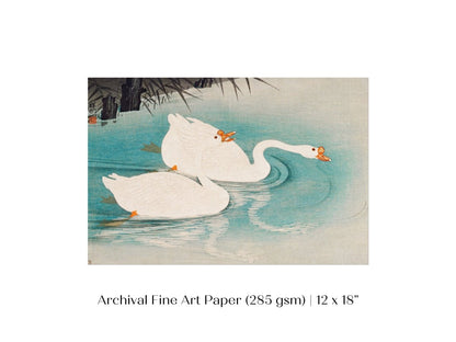 Geese Amid Reeds | Vintage Japanese Art | P353 - Single Art Prints - Piccolo Fiore Prints