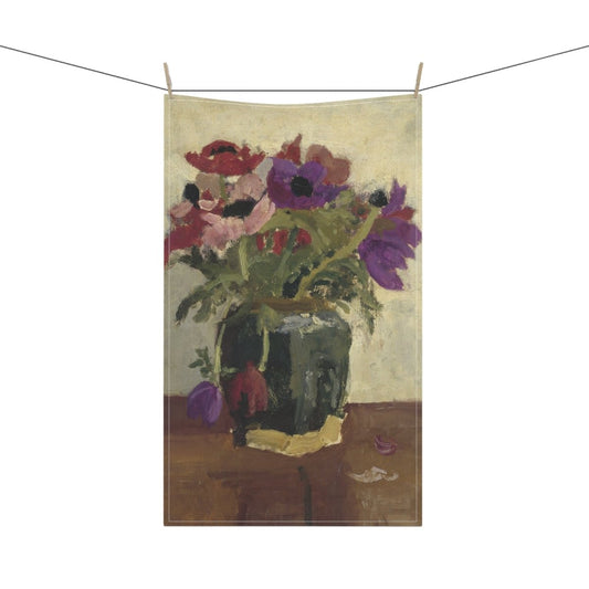 Ginger Pot with Anemones | Tea Towel - Tea Towel - Piccolo Fiore Prints