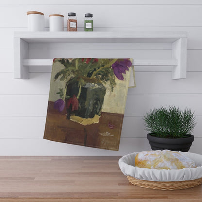 Ginger Pot with Anemones | Tea Towel - Tea Towel - Piccolo Fiore Prints