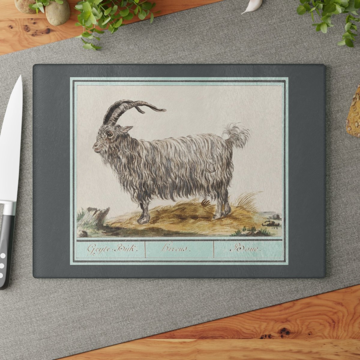 Goat | Glass Chopping Board - Glass Chopping Board - Piccolo Fiore Prints