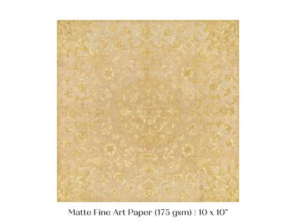 Gold Irelandian Coverlet | Textile Art Print | P131 - Single Square Art Prints - Piccolo Fiore Prints