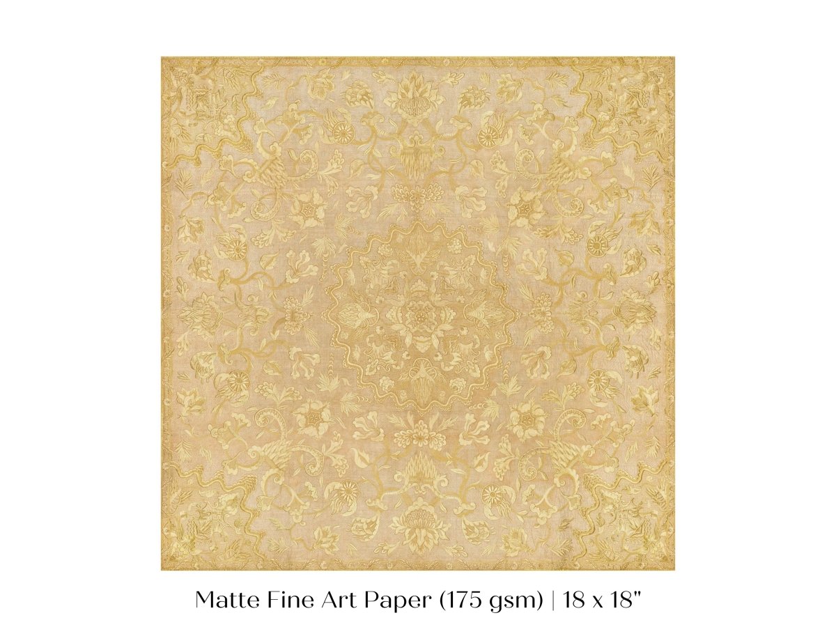 Gold Irelandian Coverlet | Textile Art Print | P131 - Single Square Art Prints - Piccolo Fiore Prints