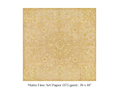 Gold Irelandian Coverlet | Textile Art Print | P131 - Single Square Art Prints - Piccolo Fiore Prints