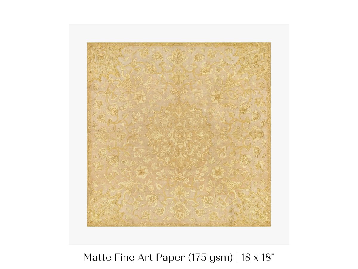 Gold Irelandian Coverlet | Textile Art Print | P131 - Single Square Art Prints - Piccolo Fiore Prints