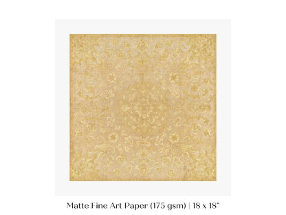 Gold Irelandian Coverlet | Textile Art Print | P131 - Single Square Art Prints - Piccolo Fiore Prints