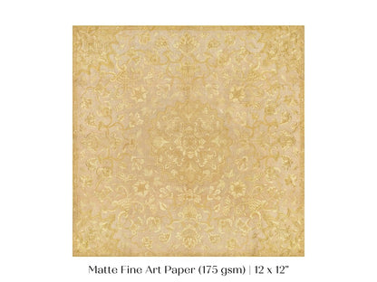 Gold Irelandian Coverlet | Textile Art Print | P131 - Single Square Art Prints - Piccolo Fiore Prints