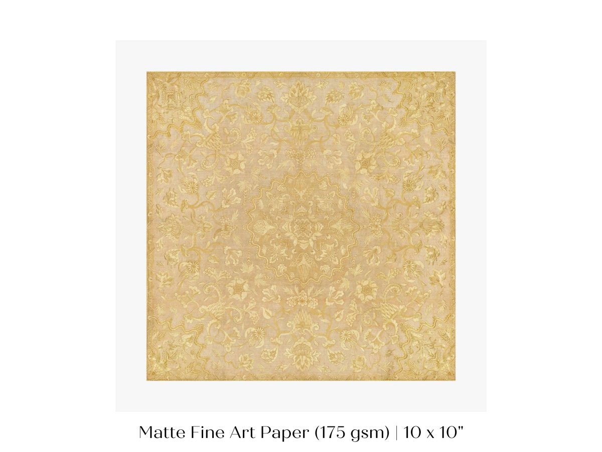 Gold Irelandian Coverlet | Textile Art Print | P131 - Single Square Art Prints - Piccolo Fiore Prints