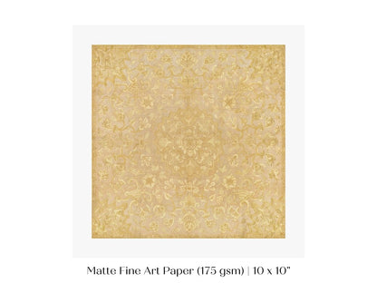 Gold Irelandian Coverlet | Textile Art Print | P131 - Single Square Art Prints - Piccolo Fiore Prints