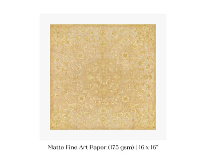 Gold Irelandian Coverlet | Textile Art Print | P131 - Single Square Art Prints - Piccolo Fiore Prints