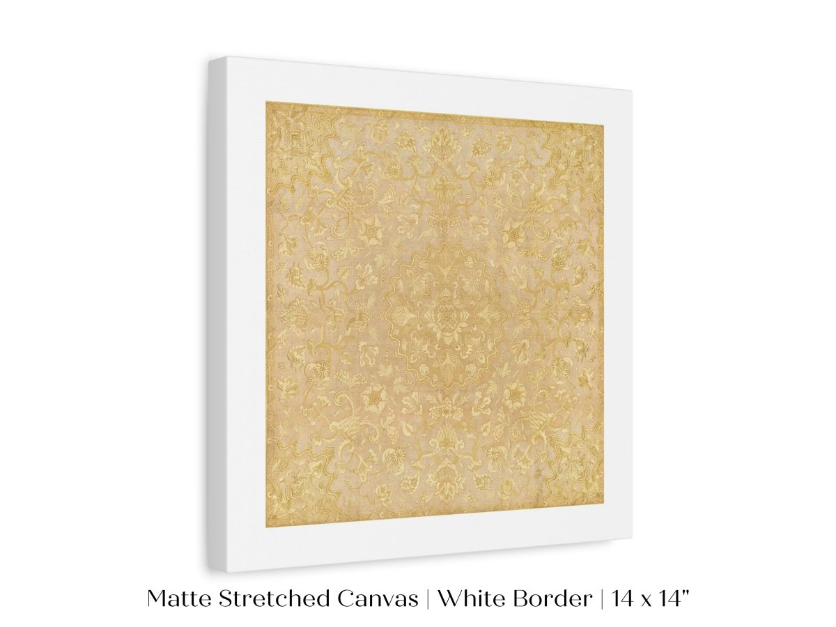 Gold Irelandian Coverlet | Textile Art Print | P131 - Single Square Art Prints - Piccolo Fiore Prints