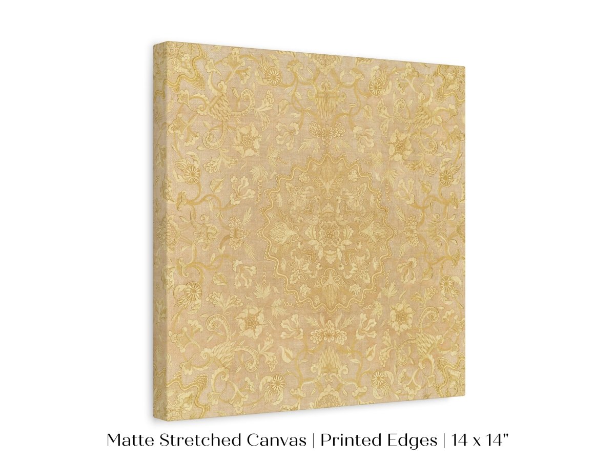 Gold Irelandian Coverlet | Textile Art Print | P131 - Single Square Art Prints - Piccolo Fiore Prints